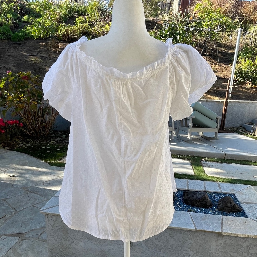 Anthropologie Maeve White Blouse